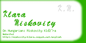 klara miskovity business card